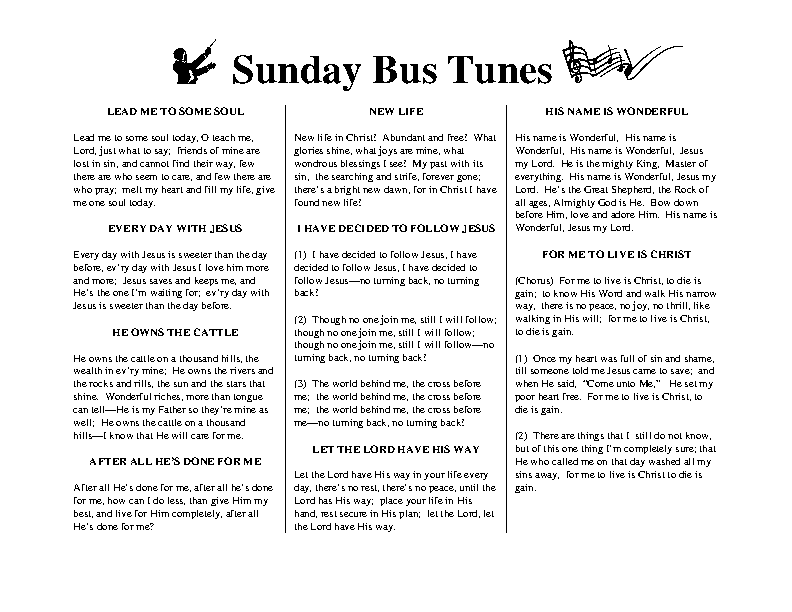 Sunday Bus Tunes 1